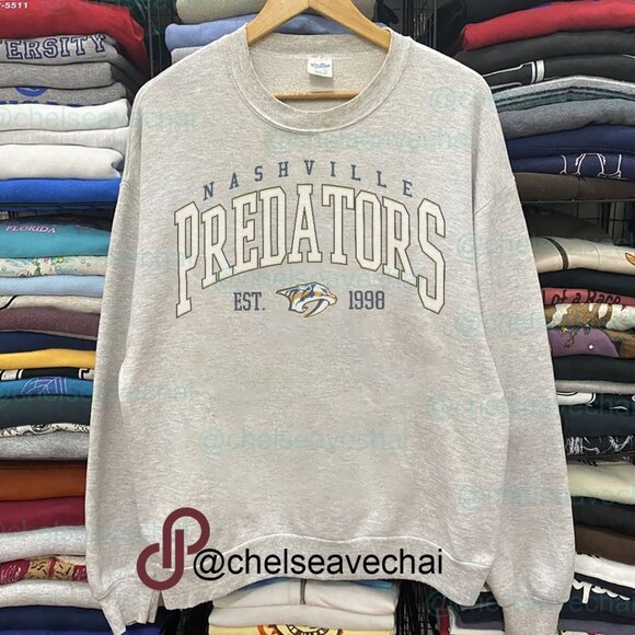 Vintage Nashville Predators Hockey Sweater, EST 1998 Nashville Predators Shirt - Picture 1 of 2